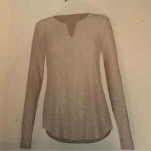 CAbi Light Gray Long Sleeve Top